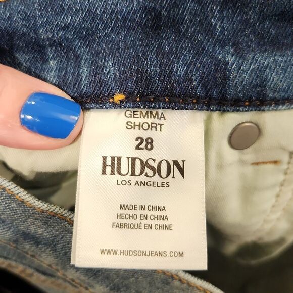 HUDSON Womens Gemma Denim Frayed Hem Cutoff Shorts Blue 28, new with tags! - Picture 10 of 15